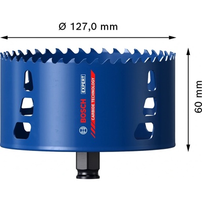 Vrtací korunka - děrovka na tvrdé materiály Bosch EXPERT Tough Material - 127x60mm (2608900443)