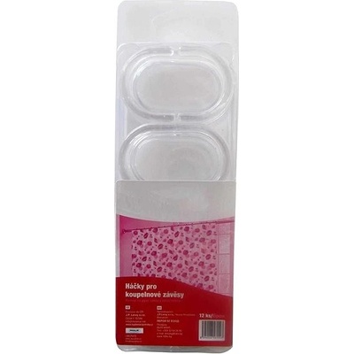 Aqualine Kroužky na sprchový závěs 12 ks, plast, čirá, 23037