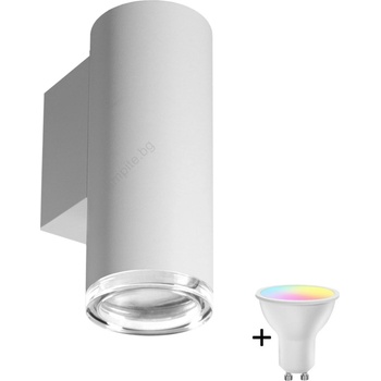 Polux LED RGBW стеннo осветително тяло за баня TURYN с възможност за димиране 1xGU10/6, 5W/230V IP44 бяло (LEDSA1907)