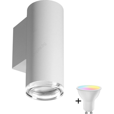 Polux LED RGBW стеннo осветително тяло за баня TURYN с възможност за димиране 1xGU10/6W/230V IP44 бяло (LEDSA1907)