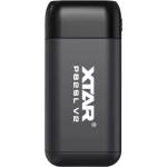 XTAR PB2SL V2 зарядно устройство и външна батерия за Li-ion 18650, 20700, 21700, черен (PB2SLV2)