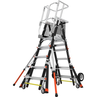 Little Giant Ladder Телескопична стълба от фибростъкло с регулируем кош cage - adjustable - работна височина 4.64 метра (18509-243)