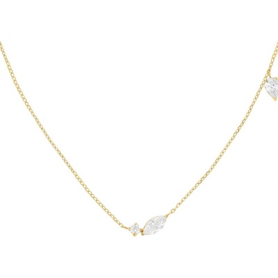 Rosefield Elegantný oceľový náhrdelník s kryštálmi JNMSG-J1306