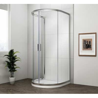 Polysan Easy sprchový kout půlkruhový 100 x 100 x 190 cm posuvné chrom čiré sklo EL4715