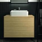 Ideal Standard Долен шкаф Ideal Standard Atelier Conca, светло дъбово покритие, 2 чекмеджета и плот с централен изрез 80 см (T3941Y6)