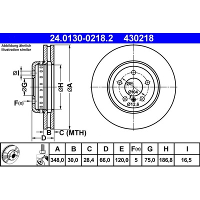 Brzdový kotúč ATE 24.0130-0218.2 (24013002182)