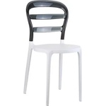 Siesta Exclusive SI-Стол MISS BIBI (055)White/Black Transparent (014282)