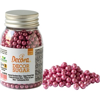 Decora Cukrové perličky ružové lesklé Pearls 100 g