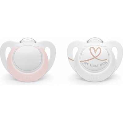 Nuk бибeрон залъгалка силикон 0-2мес. 2бр. STAR момиче (10175282)