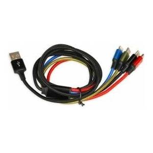 Feimibox iBox multi 4in1 USB cable: 2x USB-C, micro USB, Ligtning - colorful