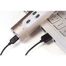 Mikrofón karaoke Bluetooth zlatý na batérie s USB káblom