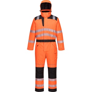 Portwest hi-vis pw352 / Зимен водоустойчив гащеризон, светлоотразителен - hv оранжев/черен m (pw352obrm)