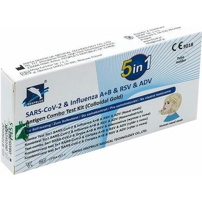 DeepBlue 5v1 respirační multitest (Adenovirus/RSV/Chřipka A+B/Covid) 1 ks – Zboží Dáma