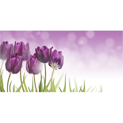 Fotoobraz na skle fialové tulipány 100x50 cm