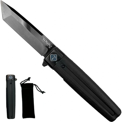 Albainox Poloautomatický nůž "HAGAMI BLACK" s klipem černý 25019