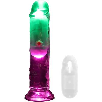 SHOTS LED Vibrační rovný penis 15 cm