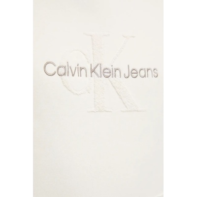 Calvin Klein Памучен суичър Calvin Klein Jeans в бежово с качулка с апликация J30J326637 (J30J326637)