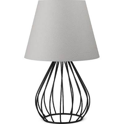 TopMebel Akerlind текстилна/Pvc/метална настолна лампа в светло сив/черен цвят 22x17x36см
