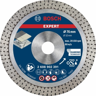 BOSCH Diamantový řezací kotouč EXPERT Hard Ceramic 76 mm 76 × 1,5 × 10 mm 2608902391