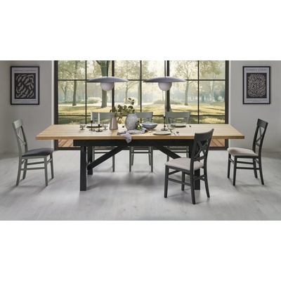 Halmar Rozkládací FIESTA 200(280) x 100 dub přírodní/černá