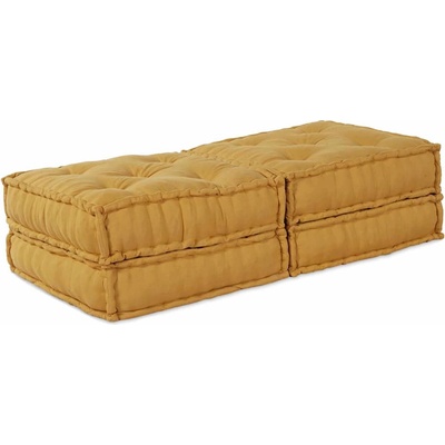 vidaXL Модулен диван 2 pcs Жълто 140 x 70 x 36 см текстил (3315085)