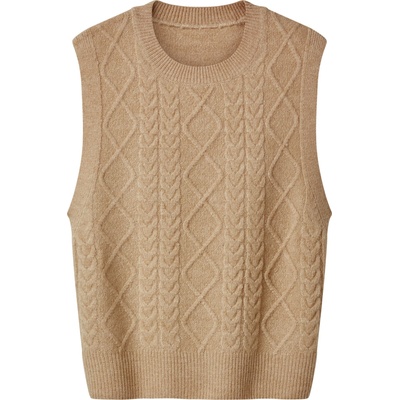 esmara Dámský pletený svetr bez rukávů béžová – Zboží Dáma