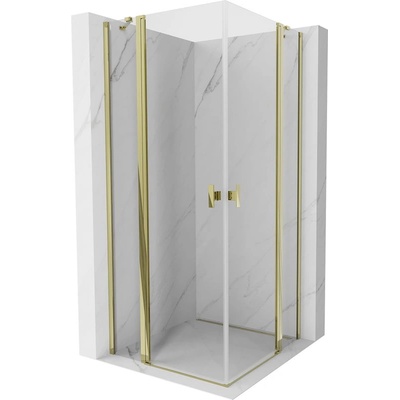 Mexen Mist Duo душ кабина с отваряща се врата 75 x 75 см, прозрачна, златна - 8A4-075-075-50-00 (8A4-075-075-50-00)