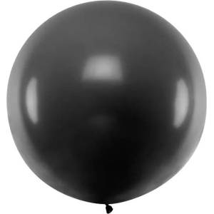 Party Deco Голям Латексов Балон, Пастел, Черен, 1м (olbo-025)