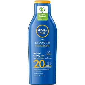 Nivea Sun Protect & Moisture Хидратиращ слънцезащитен лосион SPF 20 200 ml