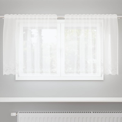 vidaXL Перде от дантела Бяло 100 x 150 cm Полиестер (4107866)