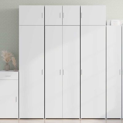 vidaXL Висок шкаф, бял, 70x42, 5x185 см, инженерно дърво (3281427)