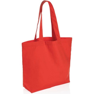 Nákupná taška s vreckom Impact z 285g recykl. canvas, červená