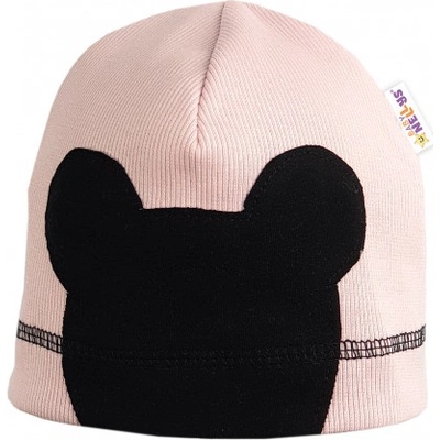 Baby Nellys jarní podzimní čepice Mouse světle růžova