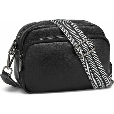 Miss Lulu dámska kožená crossbody kabelka čierna