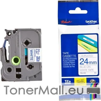 Brother Tape Blue on White Brother TZ-253
