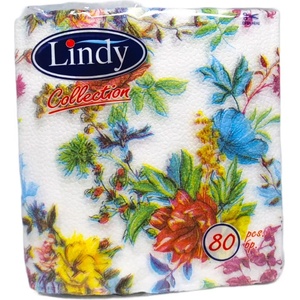  Lindy салфетки, Шарени, 33х33см, 80 броя