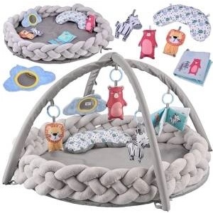 Jokomisiada Play mat with arch and toys + braided braid OTULACZ ZA5875