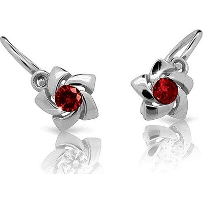 Zlatnictví zlatíčko zlaté dětské náušnice větrníčky s rubínkem 960.00001