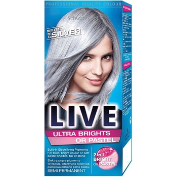 Schwarzkopf Live Ultra Bright or Pastel barva na vlasy Steel Silver 098 50 ml