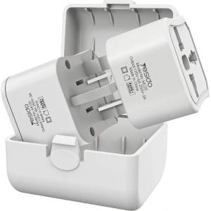 YESIDO Комплект преходници за електрическата мрежа за цял свят - Yesido MC25 Universal Travel Adapter Plug Set (бял) (MC25 (KF2320735))