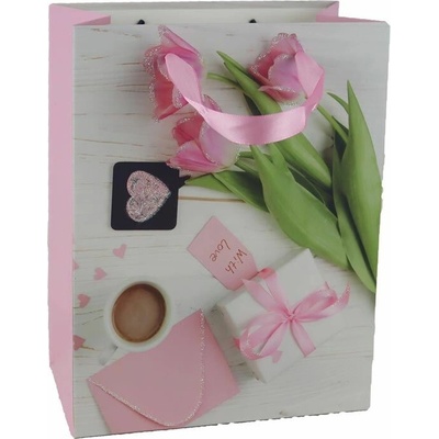 Taška papírová dárková tulipány A0373/3