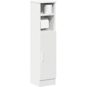 vidaXL Шкаф за баня с поставка за ролки, бял, 20, 5x22x90 см (858497)