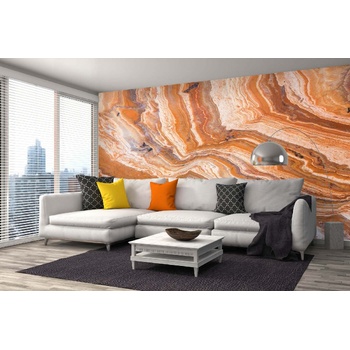 DIMEX ART s. r. o Самозалепваща се флизелинова фототапета красив кафяв ахат 375 x 250 см