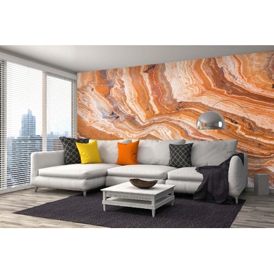 DIMEX ART Самозалепваща се флизелинова фототапета красив кафяв ахат 375 x 250 см