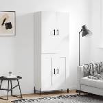 vidaXL Висок шкаф, бял, 69, 5x34x180 см, инженерно дърво (3195795)