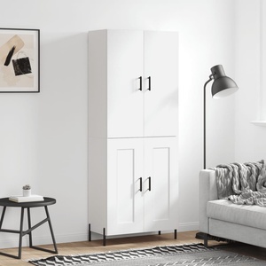vidaXL Висок шкаф, бял, 69, 5x34x180 см, инженерно дърво (3195795)