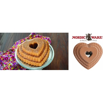 Nordic Ware forma bábovka srdce karamelová 2,8 l