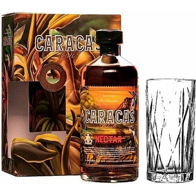 Caracas Club Nectar Venezuela cane spirit se skleničkou 40% 0,7 l (holá láhev)
