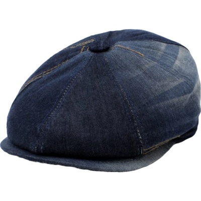 Fiebig Headwear since 1903 Letní bavlněná džínová 8-dílná bekovka patchwork