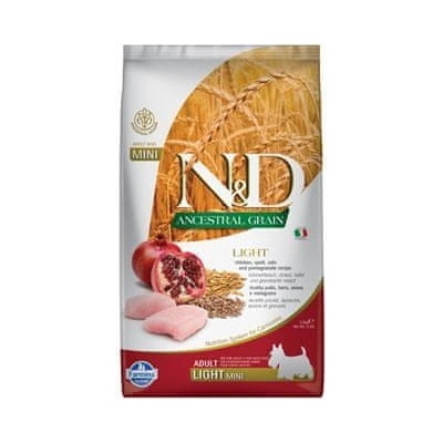 N&D Ancestral Grain Dog Adult Light Mini Chicken & Pomegranate 2,5 kg